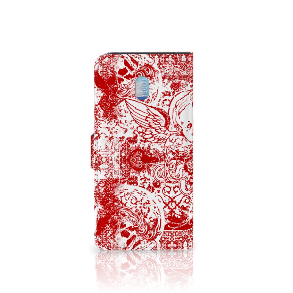 Telefoonhoesje met Naam Xiaomi Redmi 8A Angel Skull Rood