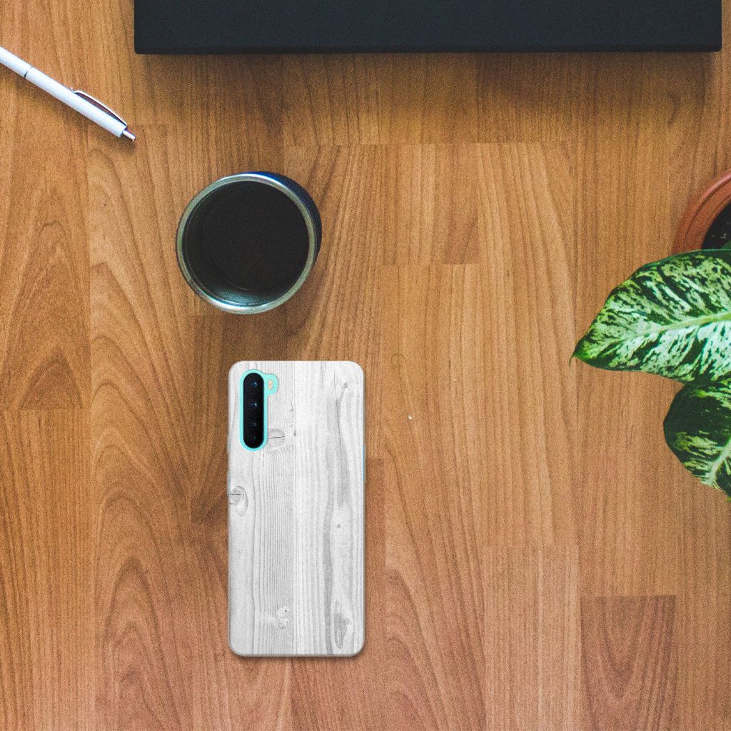 OnePlus Nord Bumper Hoesje White Wood