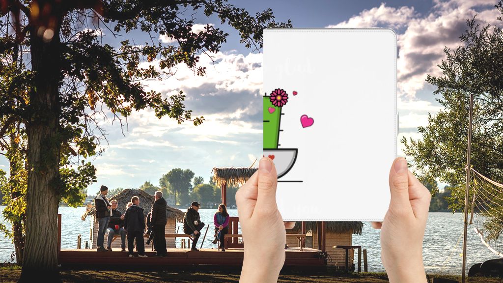 Hippe Tablet Hoes Cactus Glad - voorkant