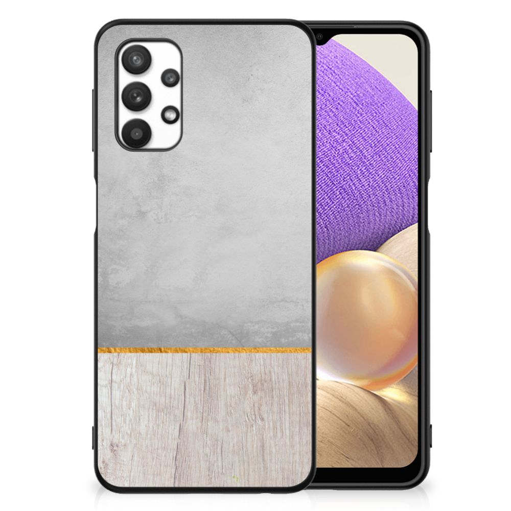 Samsung Galaxy A32 5G Houten Print Telefoonhoesje Wood Concrete B2C Telecom