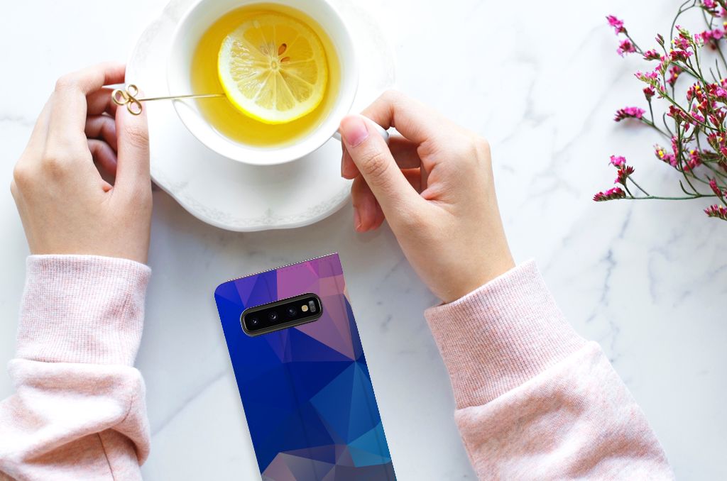 Samsung Galaxy S10 Stand Case Polygon Dark