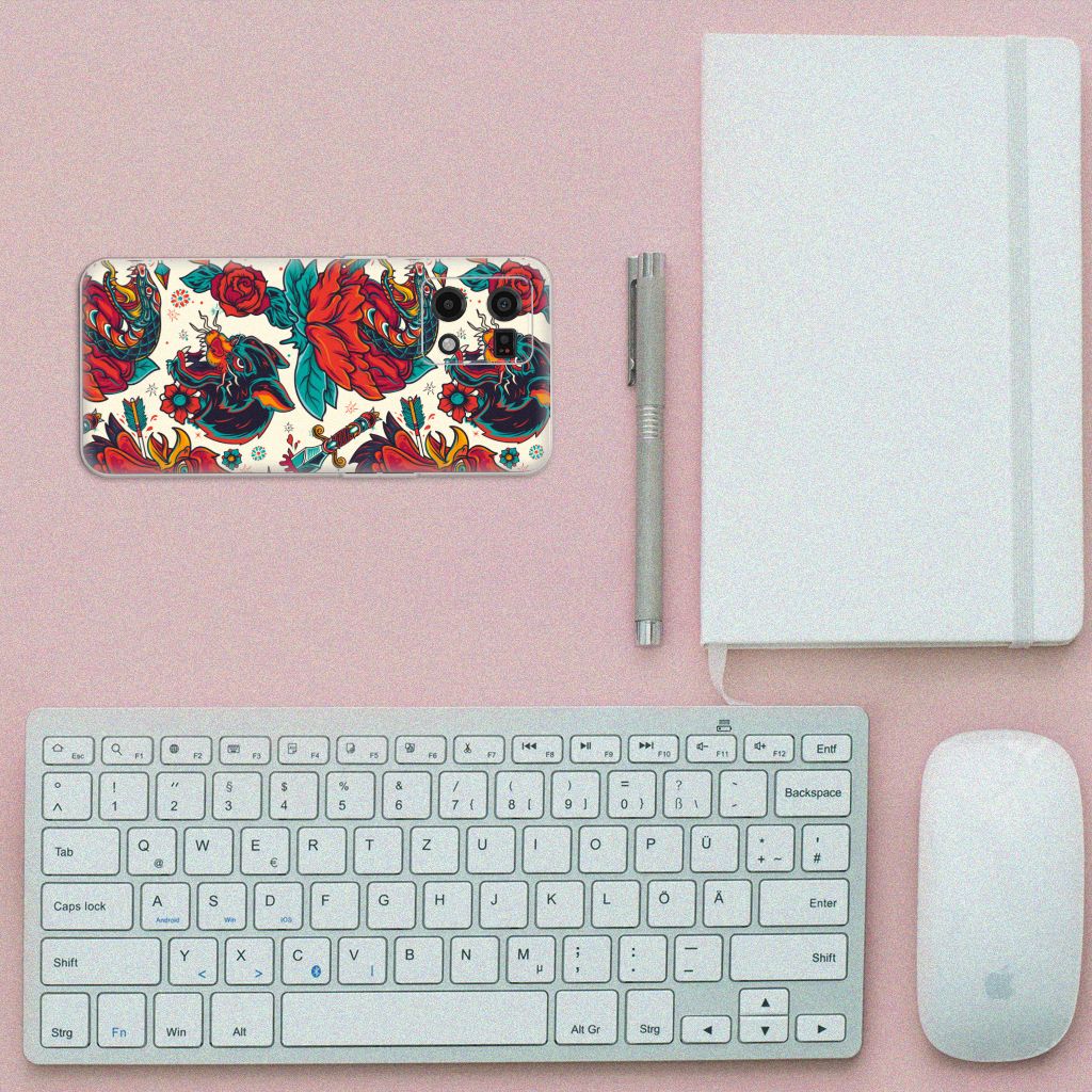 Siliconen Hoesje met foto voor OPPO Reno7 4G Old Skool B2C Telecom