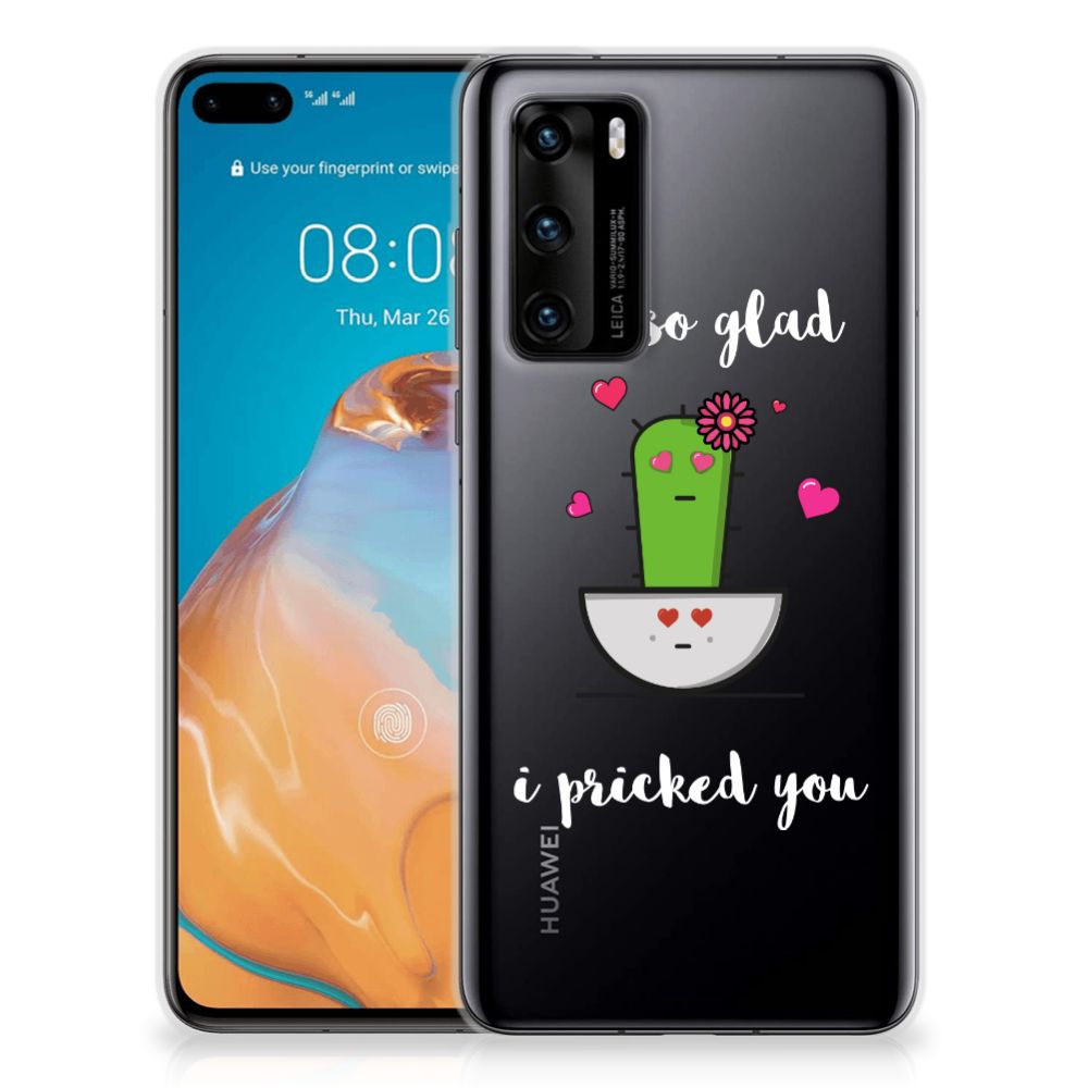 Huawei P40 Telefoonhoesje met Naam Cactus Glad B2C Telecom