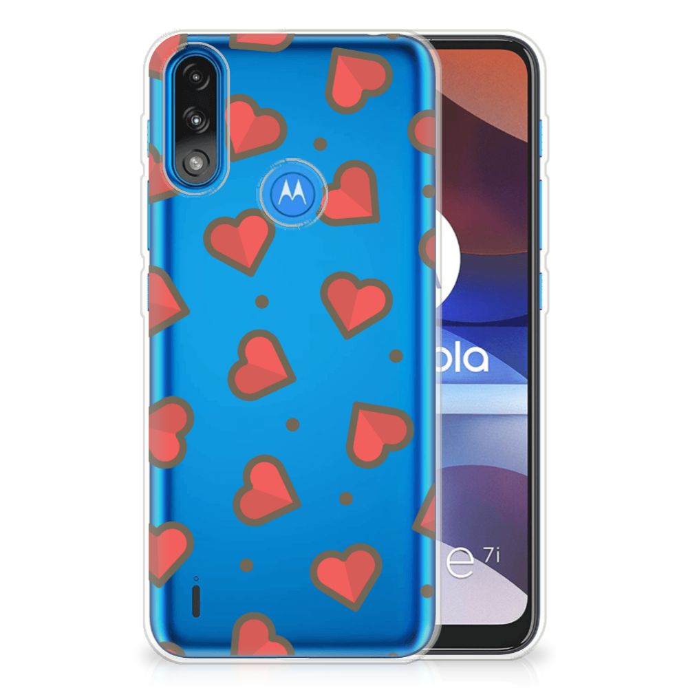 Motorola Moto E7/E7i Power TPU bumper Hearts