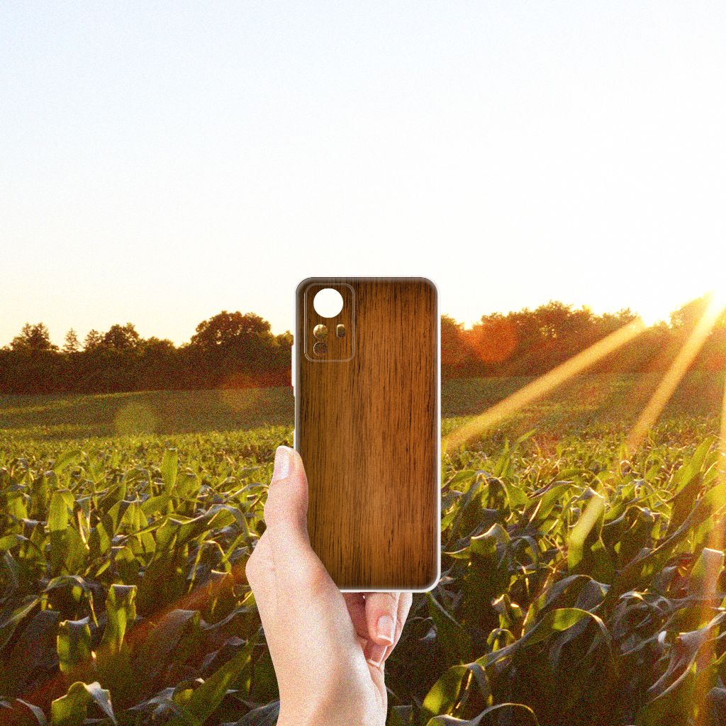 Xiaomi Redmi Note 12S Bumper Hoesje Donker Hout