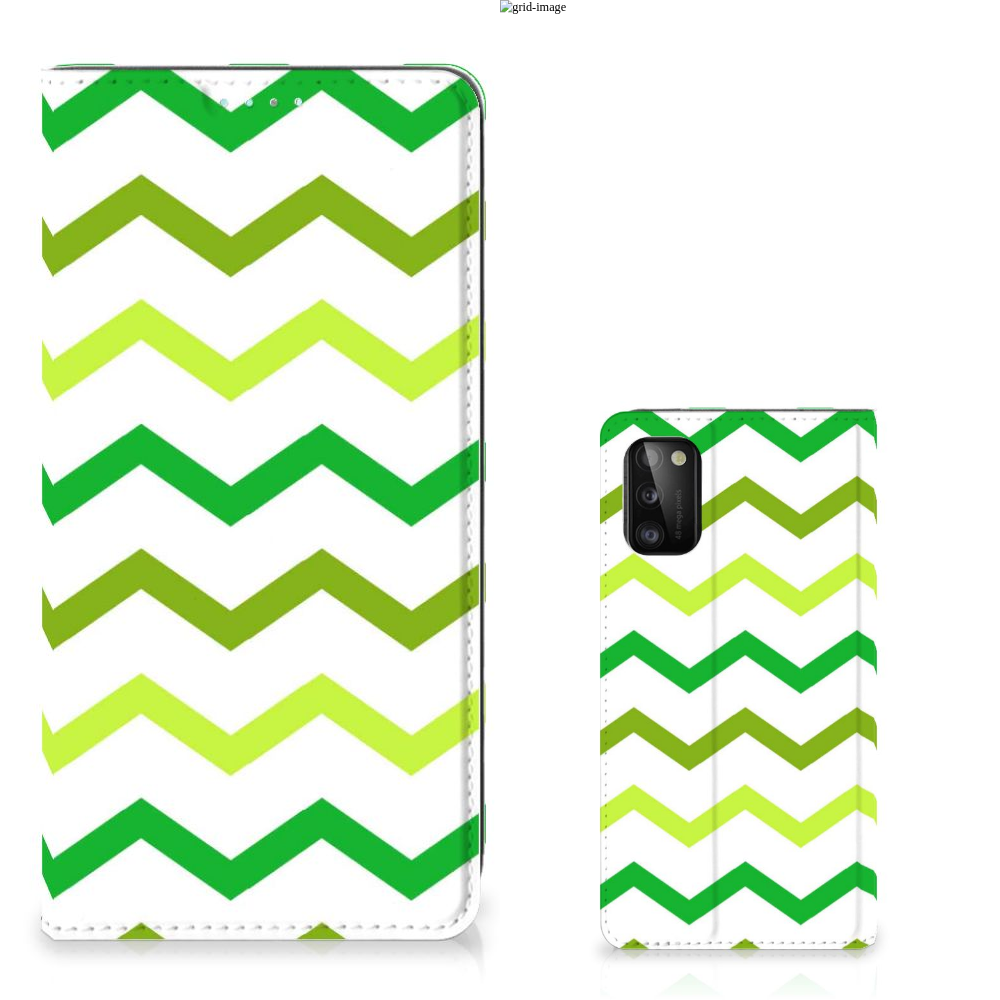 Samsung Galaxy A41 Hoesje met Magneet Zigzag Groen - B2C Telecom