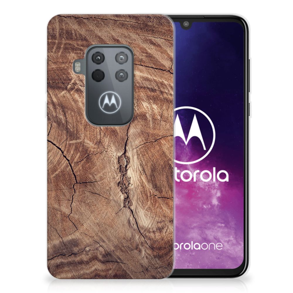 Motorola One Zoom Bumper Hoesje Tree Trunk