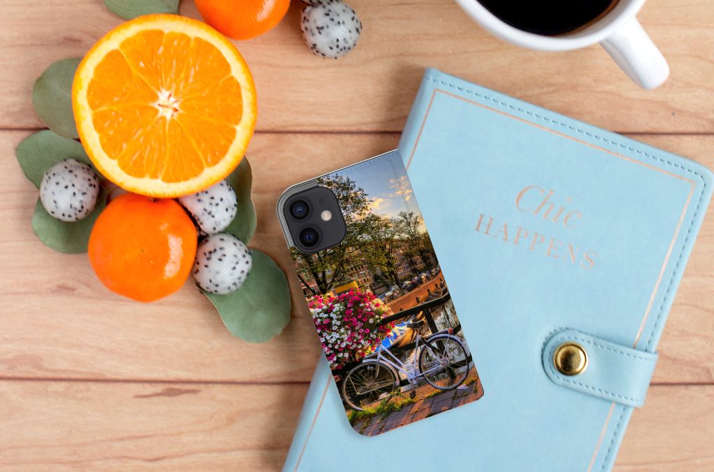 iPhone 12 Mini Book Cover Amsterdamse Grachten - B2C Telecom