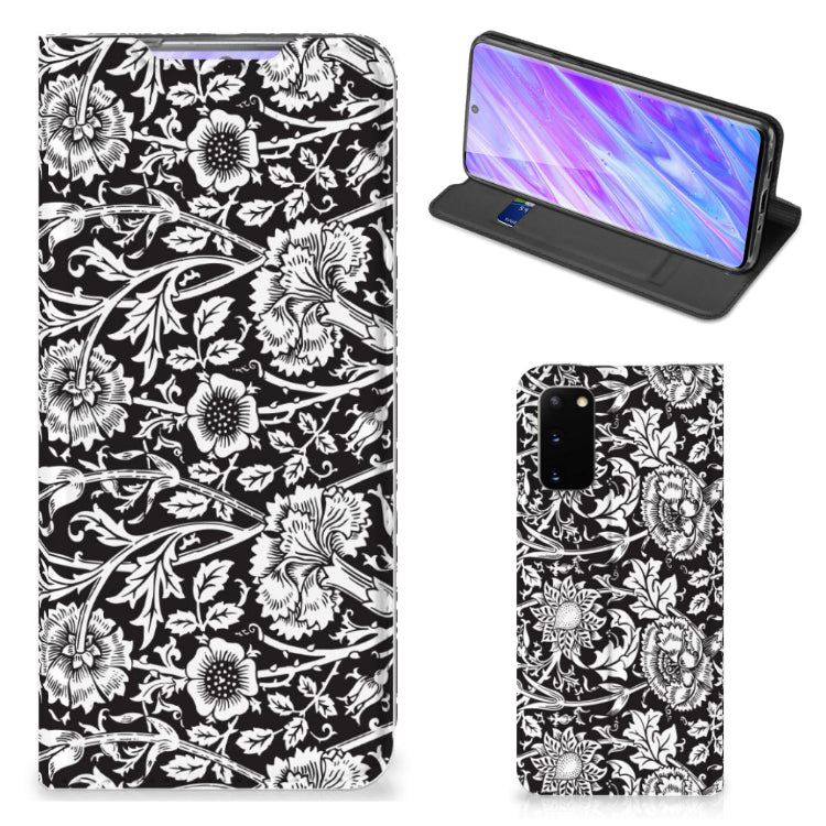 Samsung Galaxy S20 Smart Cover Black Flowers