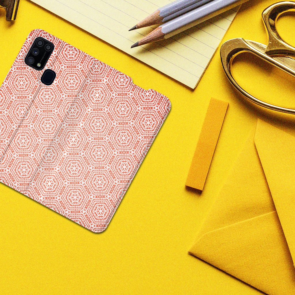 Samsung Galaxy M31 Hoesje met Magneet Pattern Orange - B2C Telecom