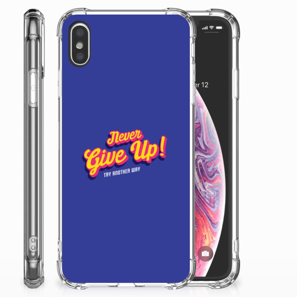 Apple iPhone Xs Max Telefoonhoesje met tekst Never Give Up