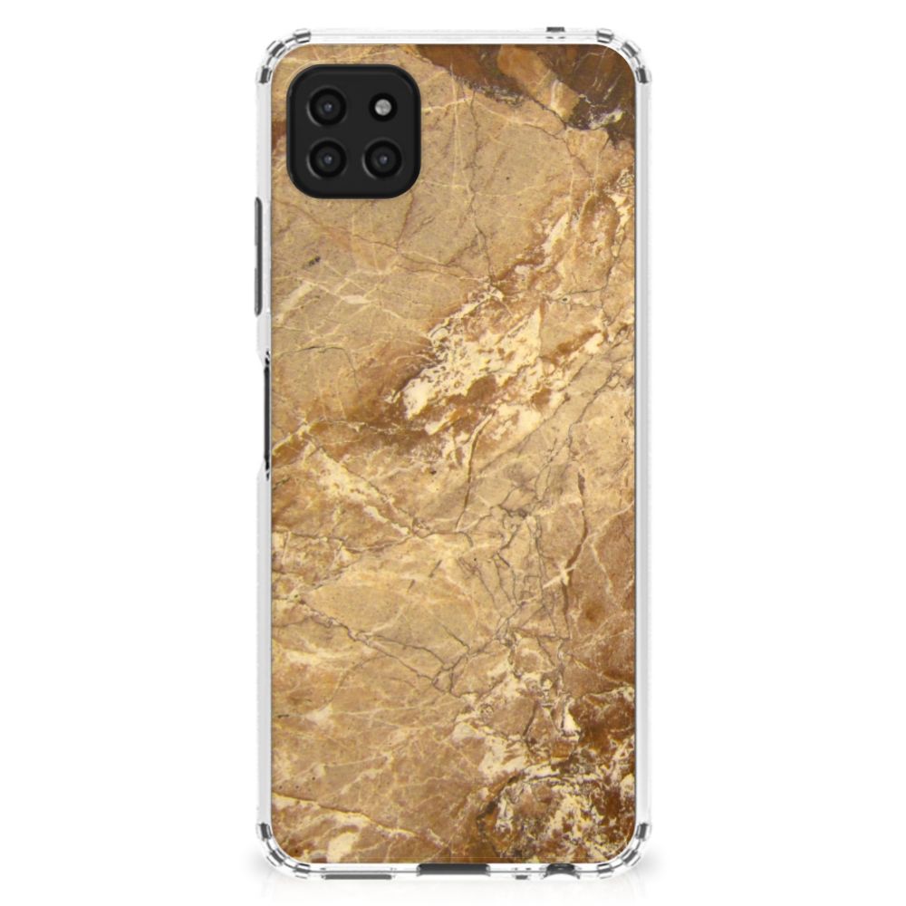 Samsung Galaxy A22 5G Anti-Shock Hoesje Marmer Creme B2C Telecom