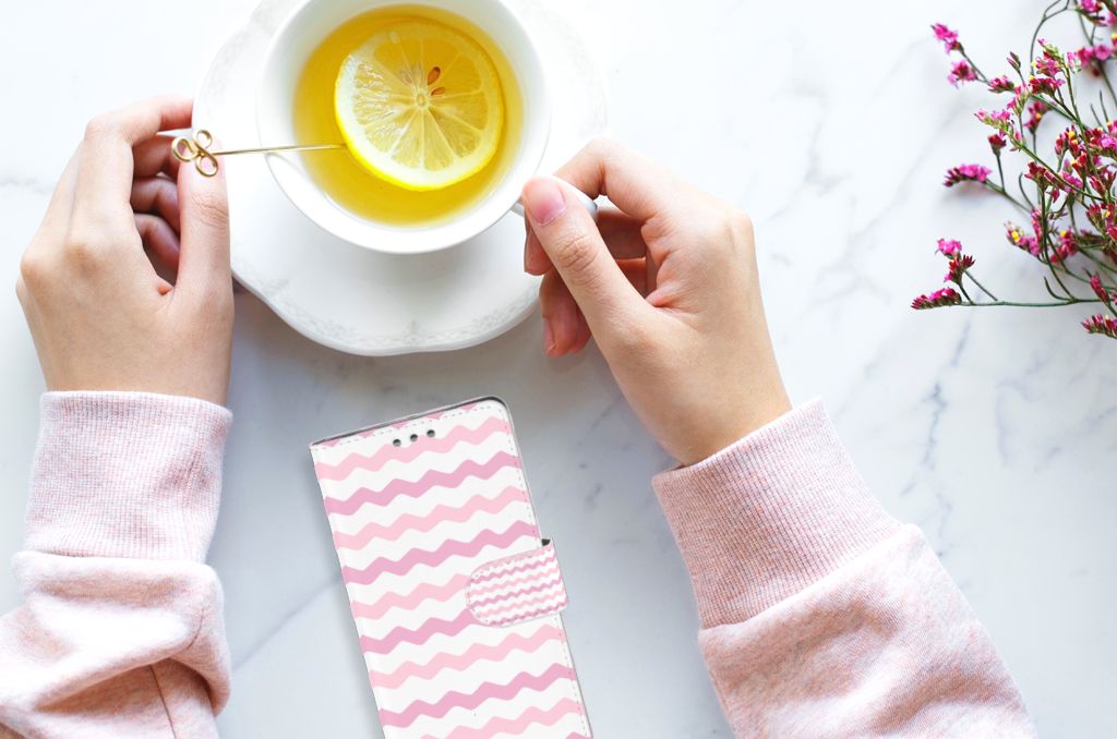 Sony Xperia XZ1 Telefoon Hoesje Waves Roze