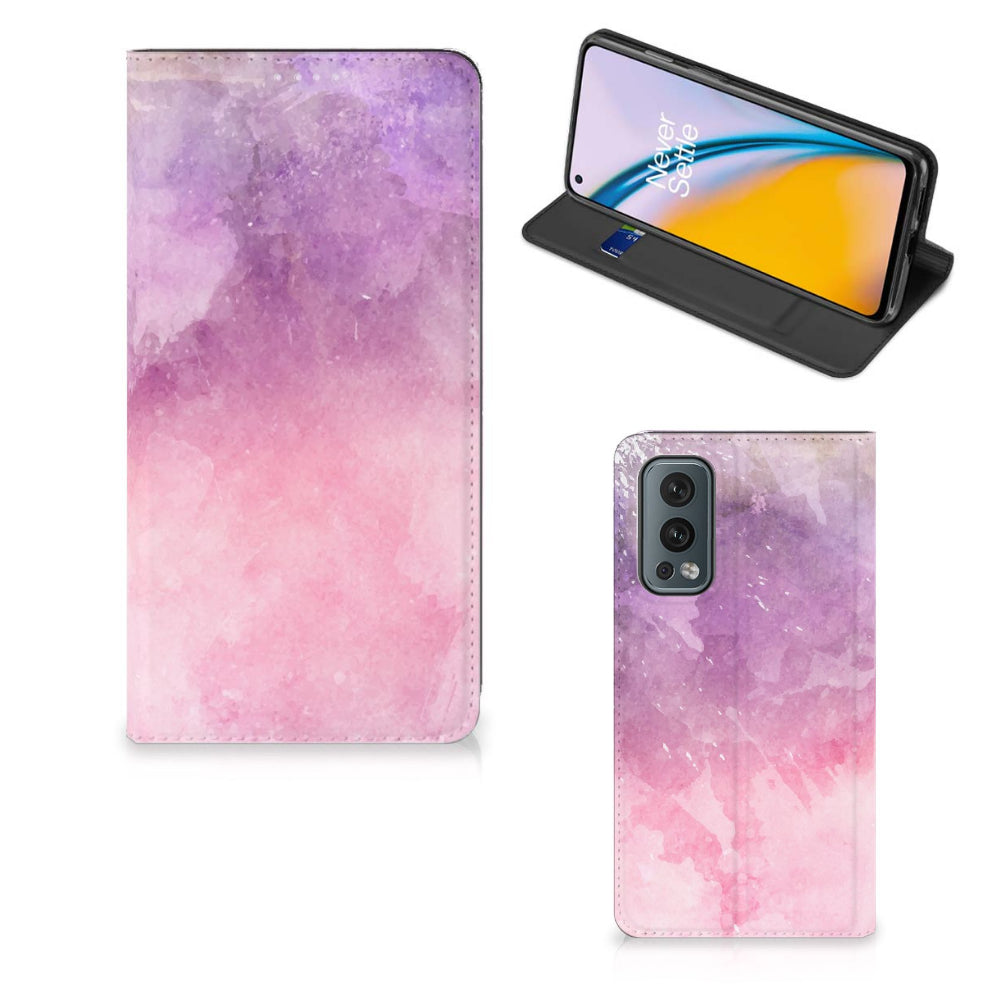 Bookcase OnePlus Nord 2 5G Pink Purple Paint