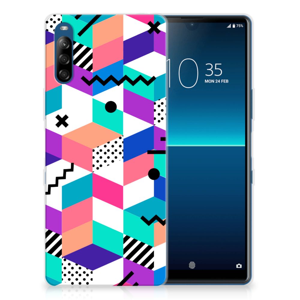 Sony Xperia L4 TPU Hoesje Blokken Kleurrijk