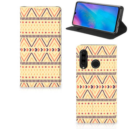 Huawei P30 Lite New Edition Hoesje met Magneet Aztec Yellow