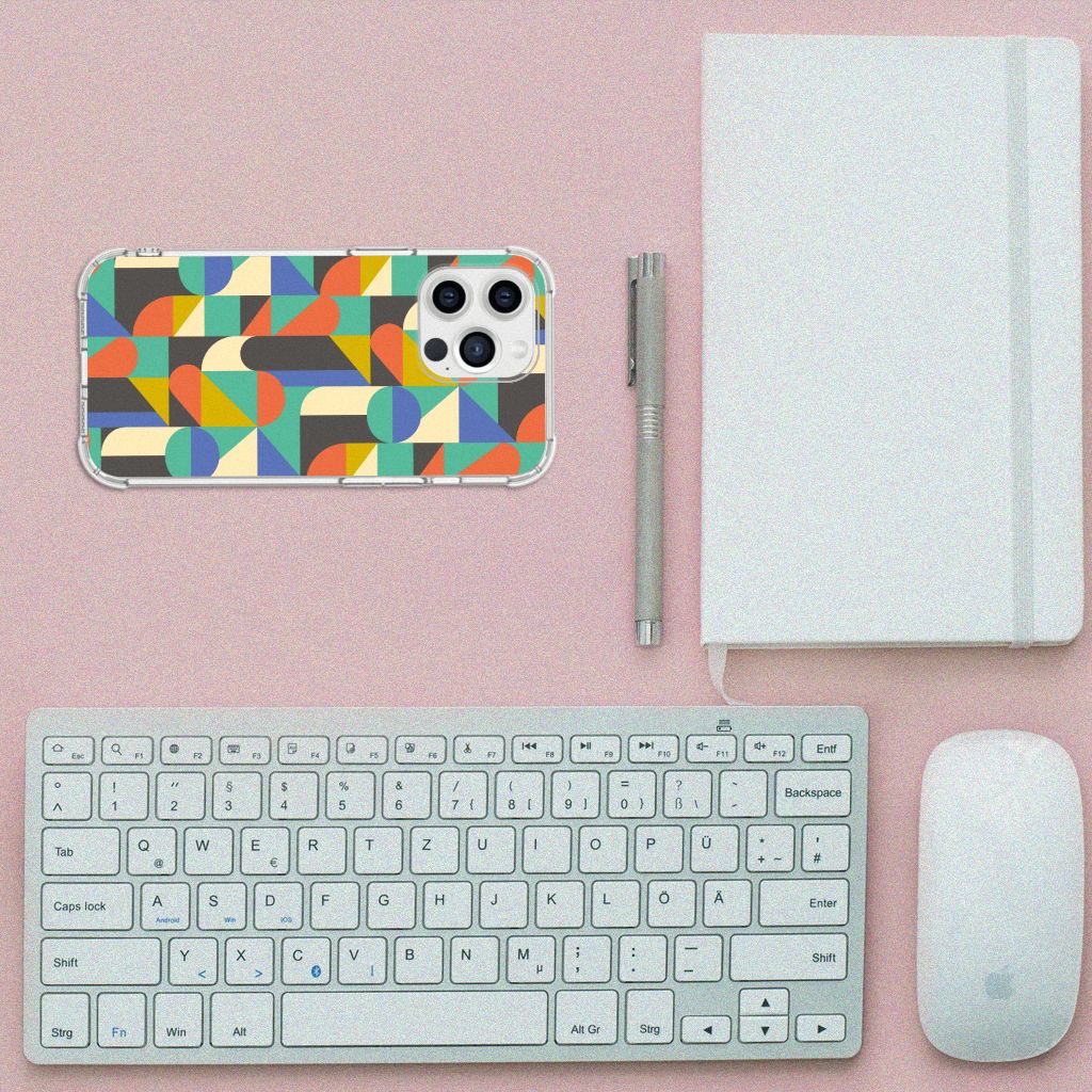 iPhone 13 Pro Max Doorzichtige Silicone Hoesje Funky Retro - B2C Telecom