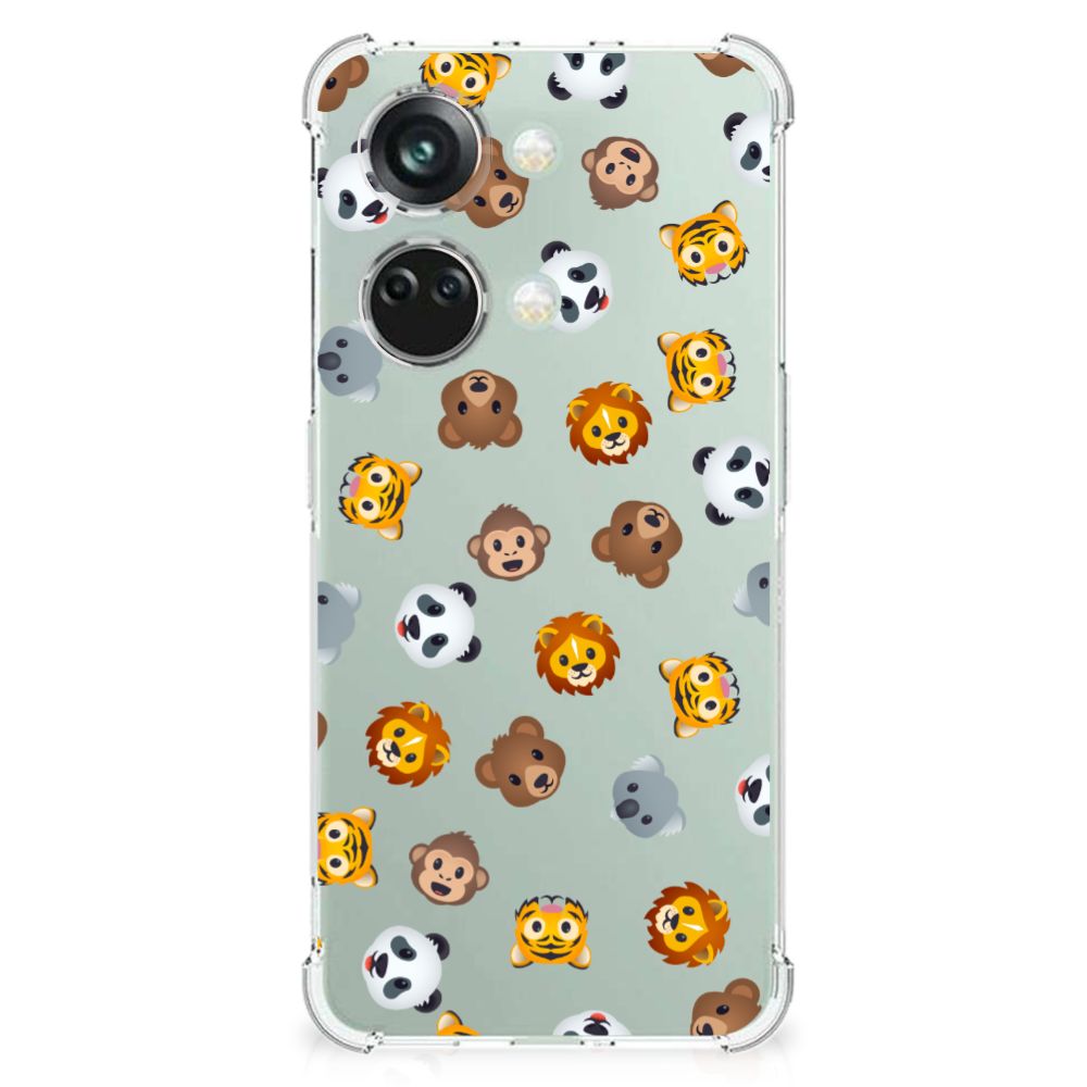 Doorzichtige Silicone Hoesje voor OnePlus Nord 3 Dieren Emojis B2C Telecom