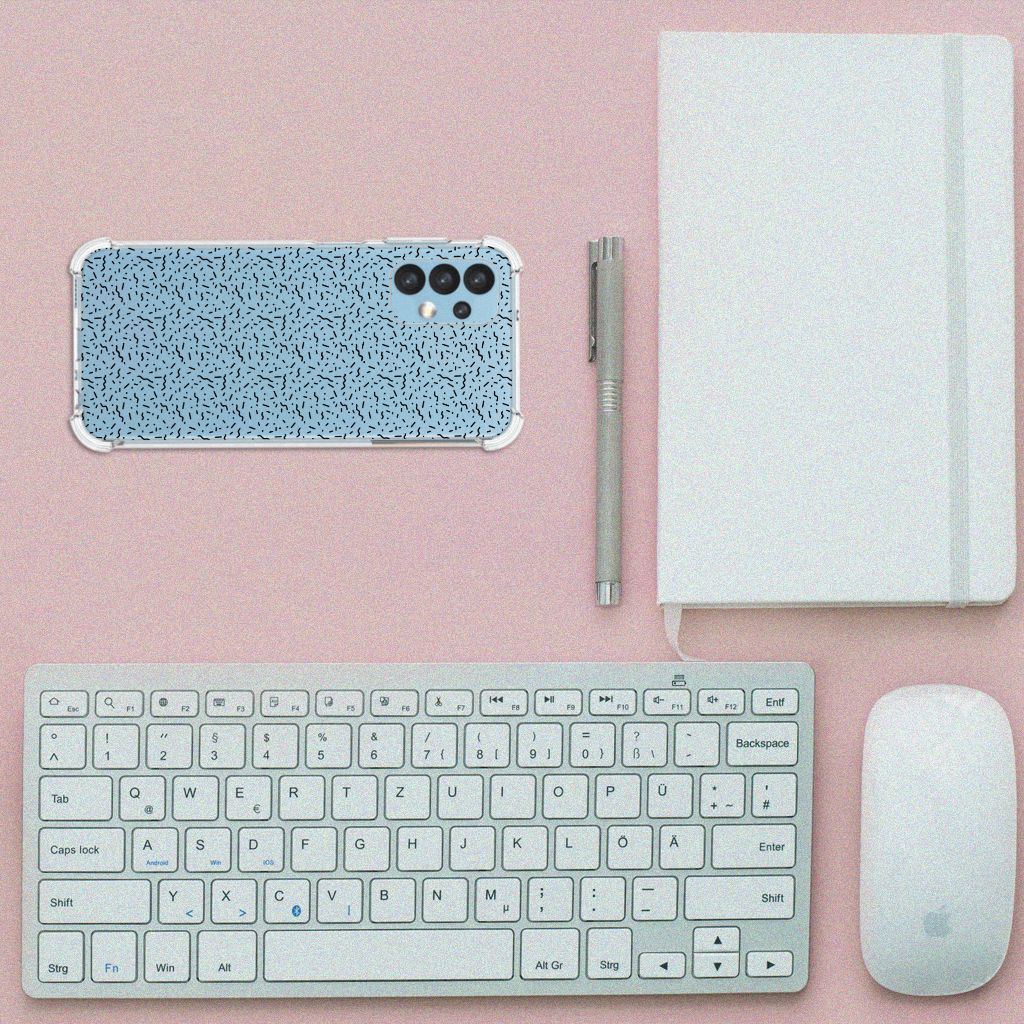 Samsung Galaxy A13 (4G) Doorzichtige Silicone Hoesje Stripes Dots B2C Telecom