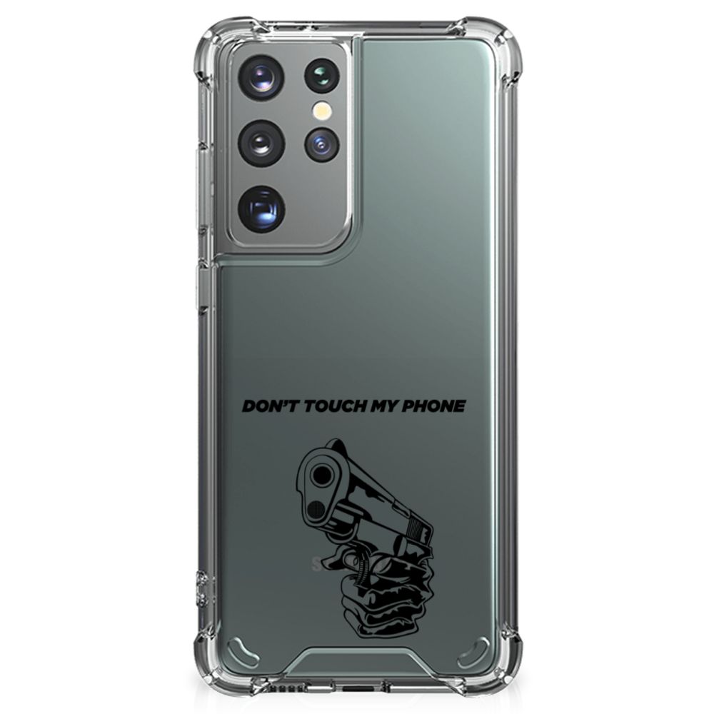 Samsung Galaxy S21 Ultra Anti Shock Case Gun Don't Touch My Phone B2C Telecom
