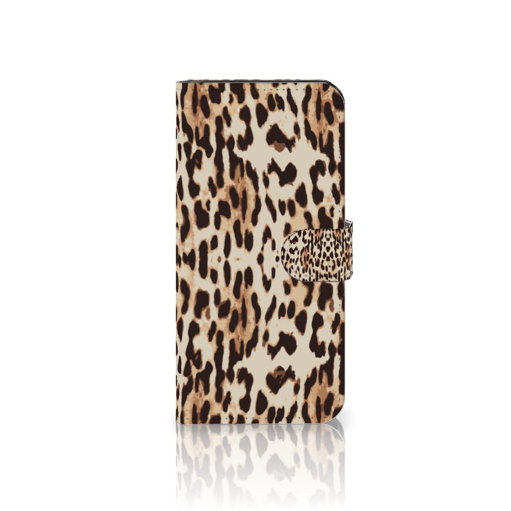 Motorola Moto E13 4G Telefoonhoesje met Pasjes Leopard