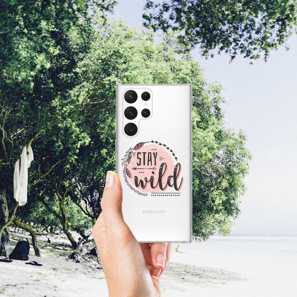 Samsung Galaxy S22 Ultra Telefoonhoesje met Naam Boho Stay Wild B2C Telecom