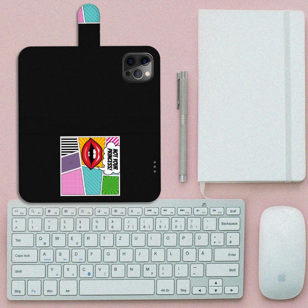 Apple iPhone 12 Pro Max Wallet Case met Pasjes Popart Princess