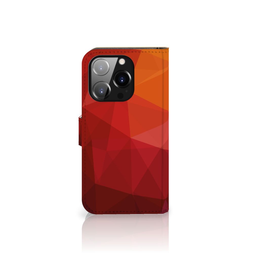 Book Case voor iPhone 14 Pro Polygon Red
