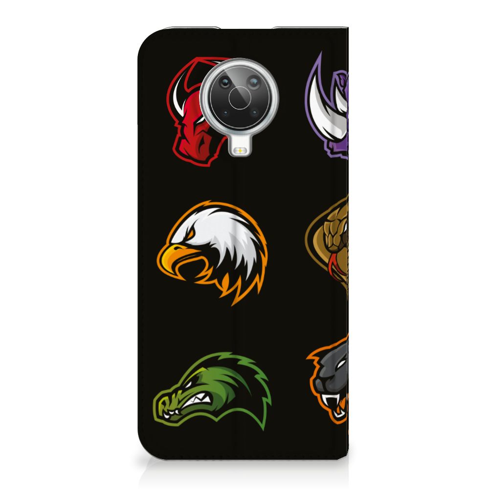 Nokia G10 | G20 Magnet Case Cartoon featuring colorful animal logos on a black background.