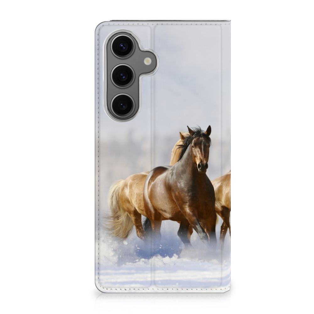 Samsung Galaxy S24FE Hoesje maken Paarden met prachtige print van galloperende paarden.