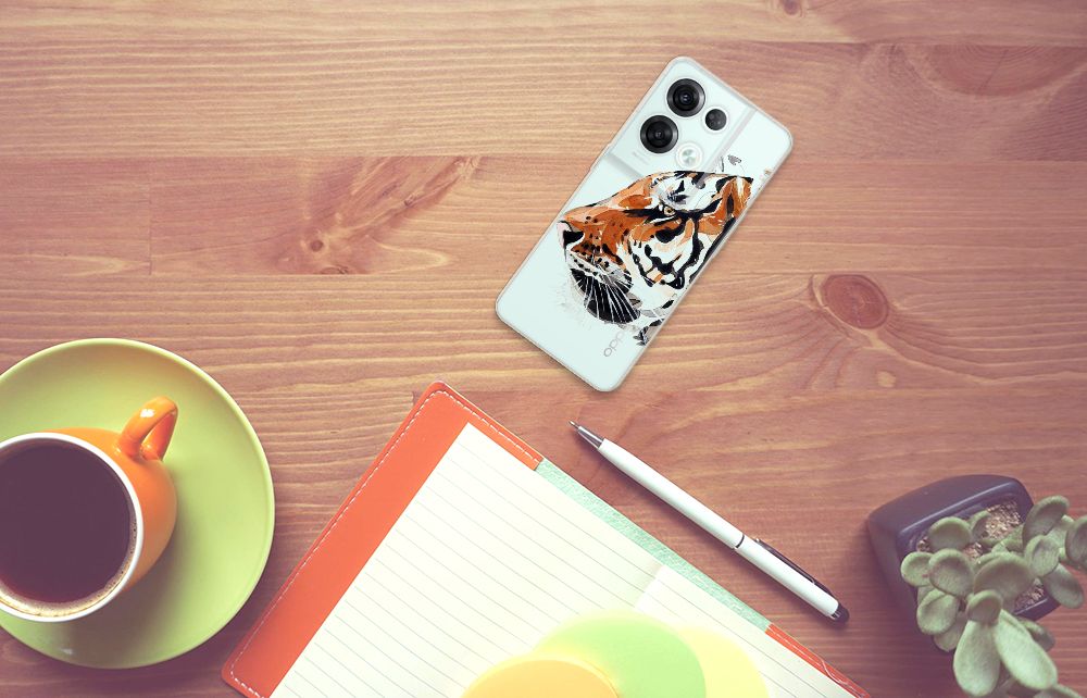 Hoesje maken OPPO Reno8 Pro Watercolor Tiger B2C Telecom