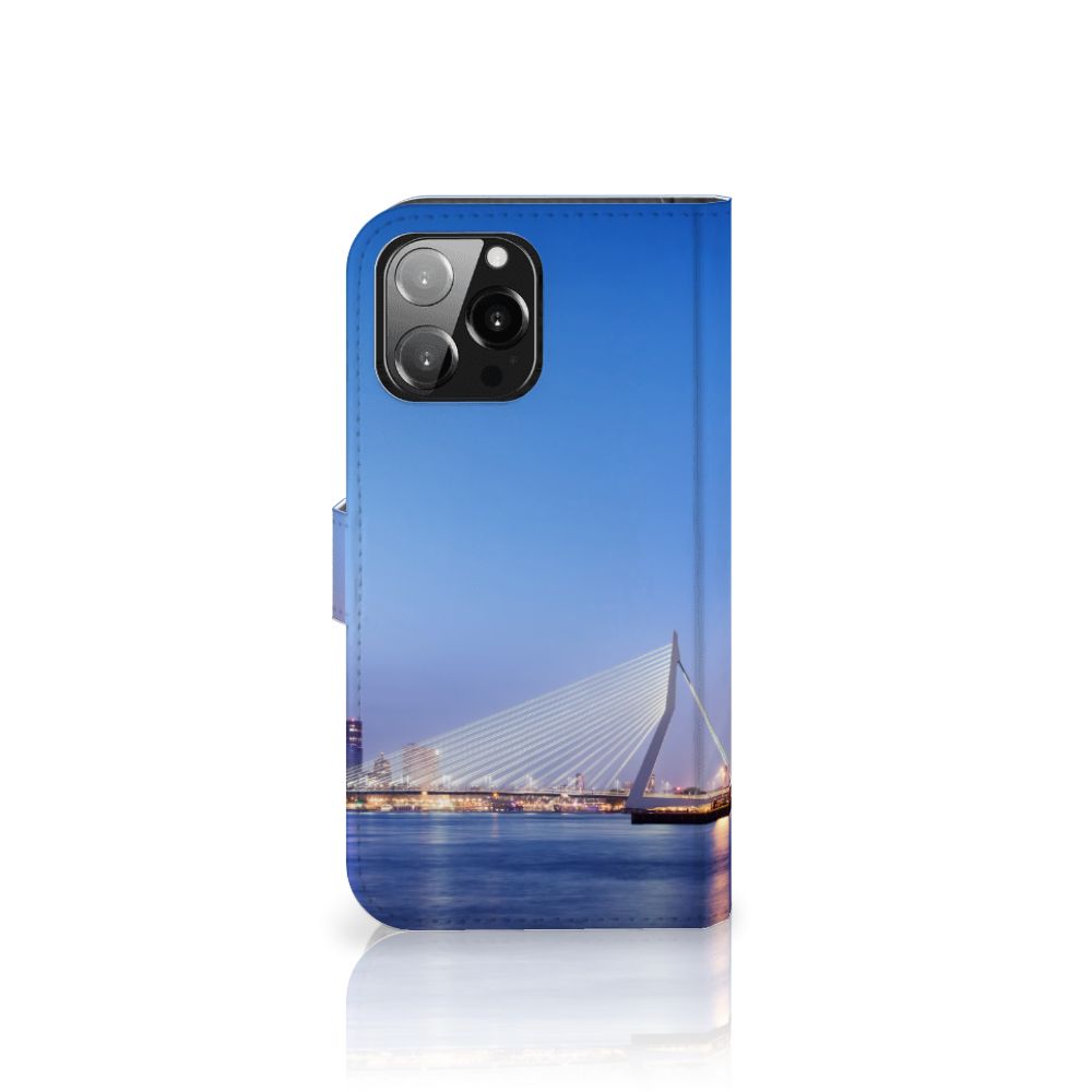 iPhone 13 Pro Max Flip Cover Rotterdam met Rotterdamse skyline en een prachtig uitzicht op de brug 🌉.