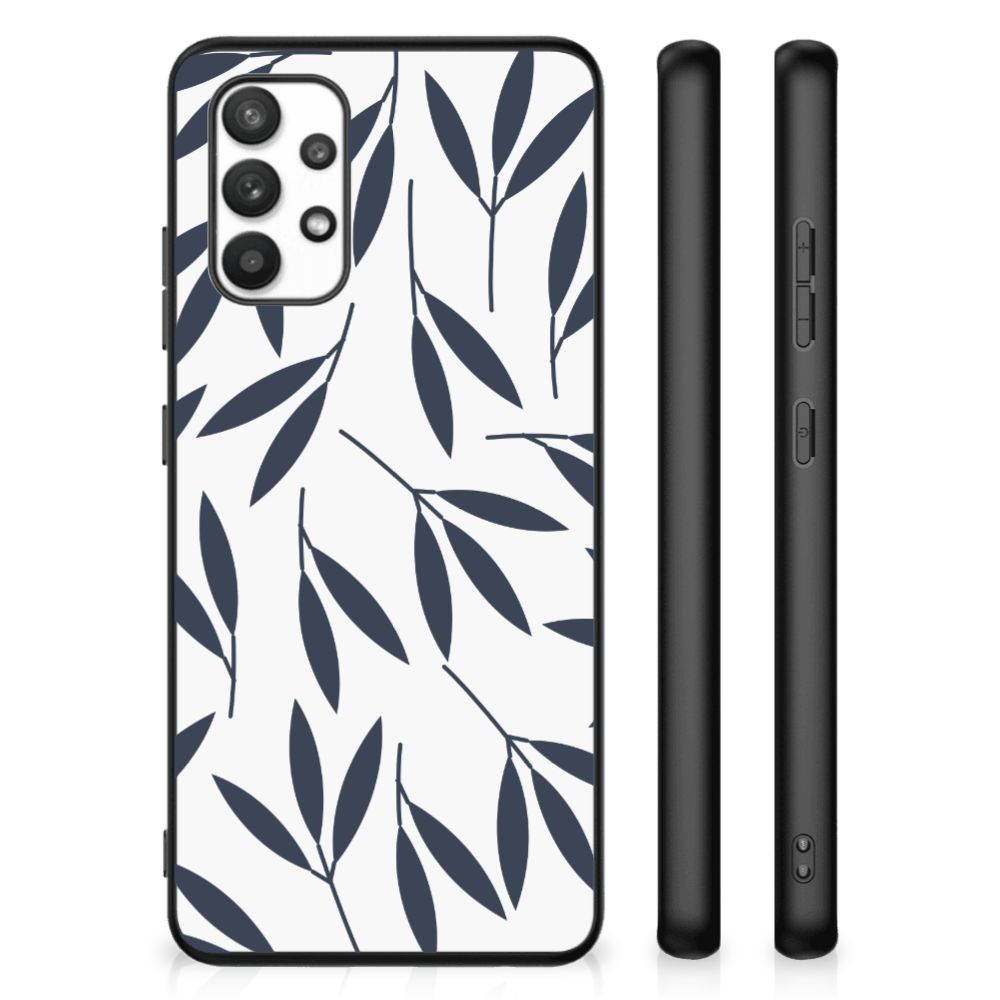Samsung Galaxy A32 4G | A32 5G Enterprise Editie Bloemen Hoesje Leaves Blue B2C Telecom