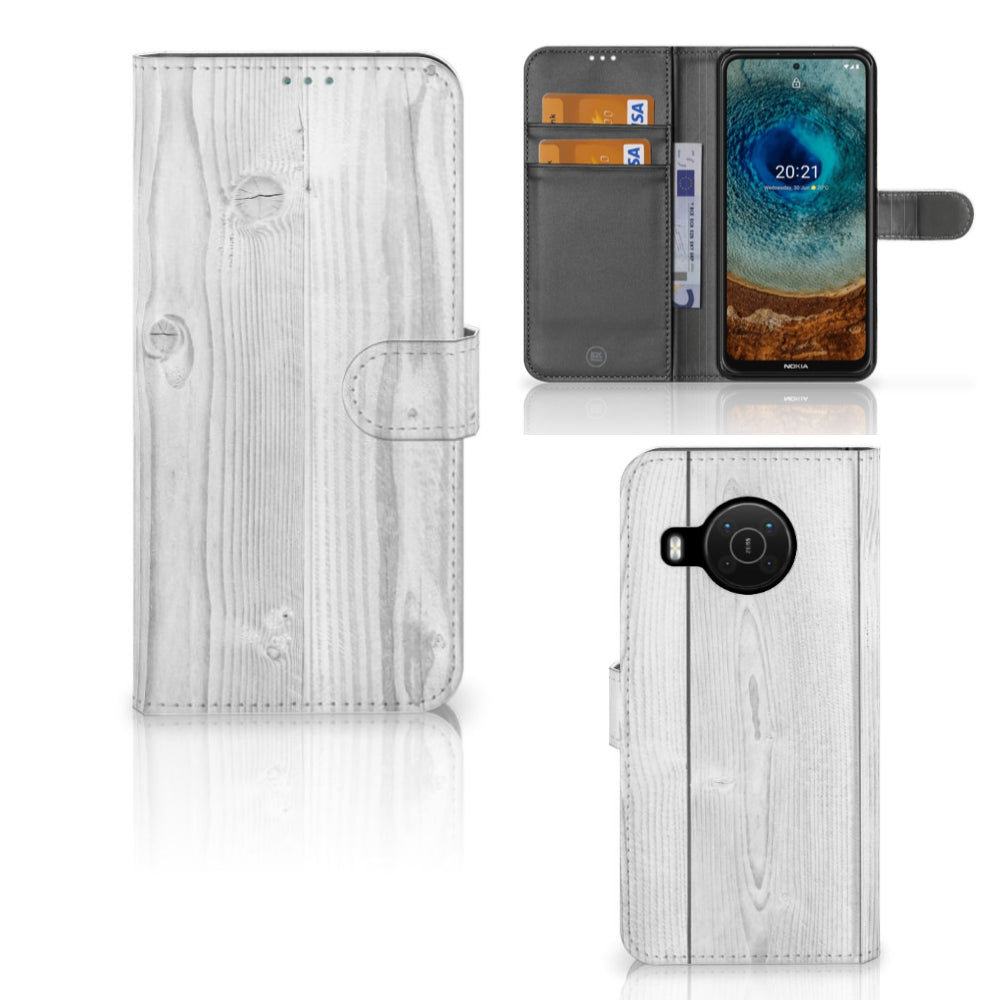 Nokia X10 | Nokia X20 Book Style Case White Wood