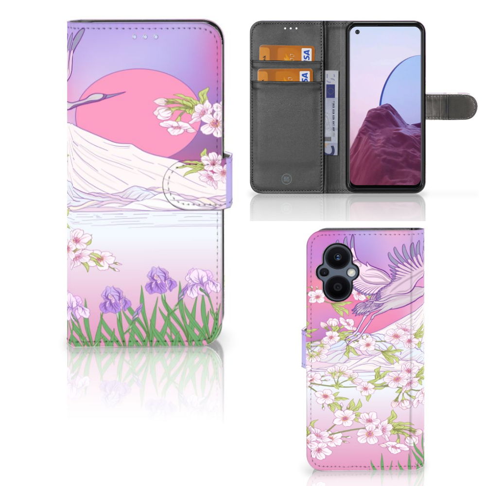 OPPO Reno 8 Lite | OnePlus Nord N20 Telefoonhoesje met Pasjes Bird Flying