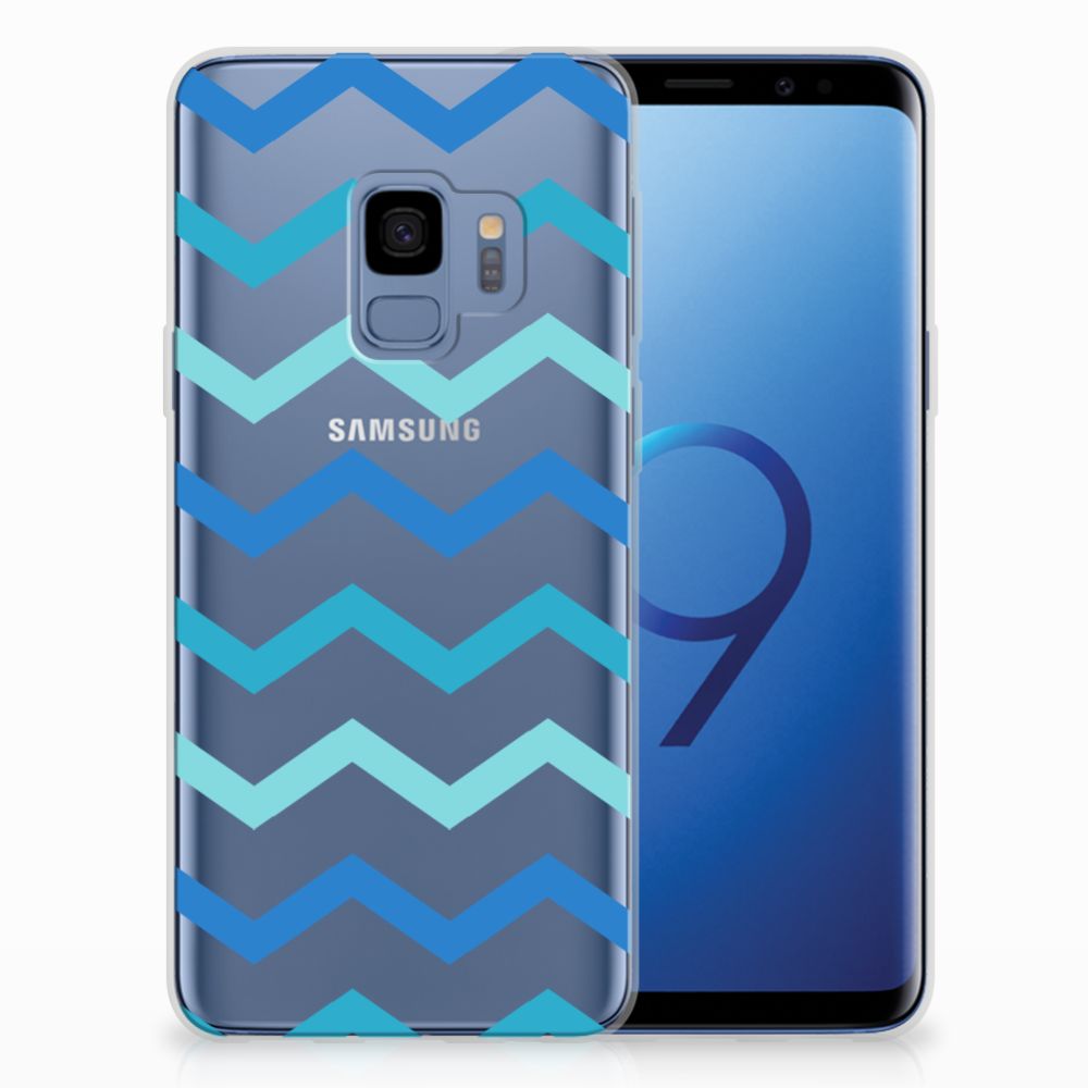 Samsung Galaxy S9 TPU bumper Zigzag Blauw