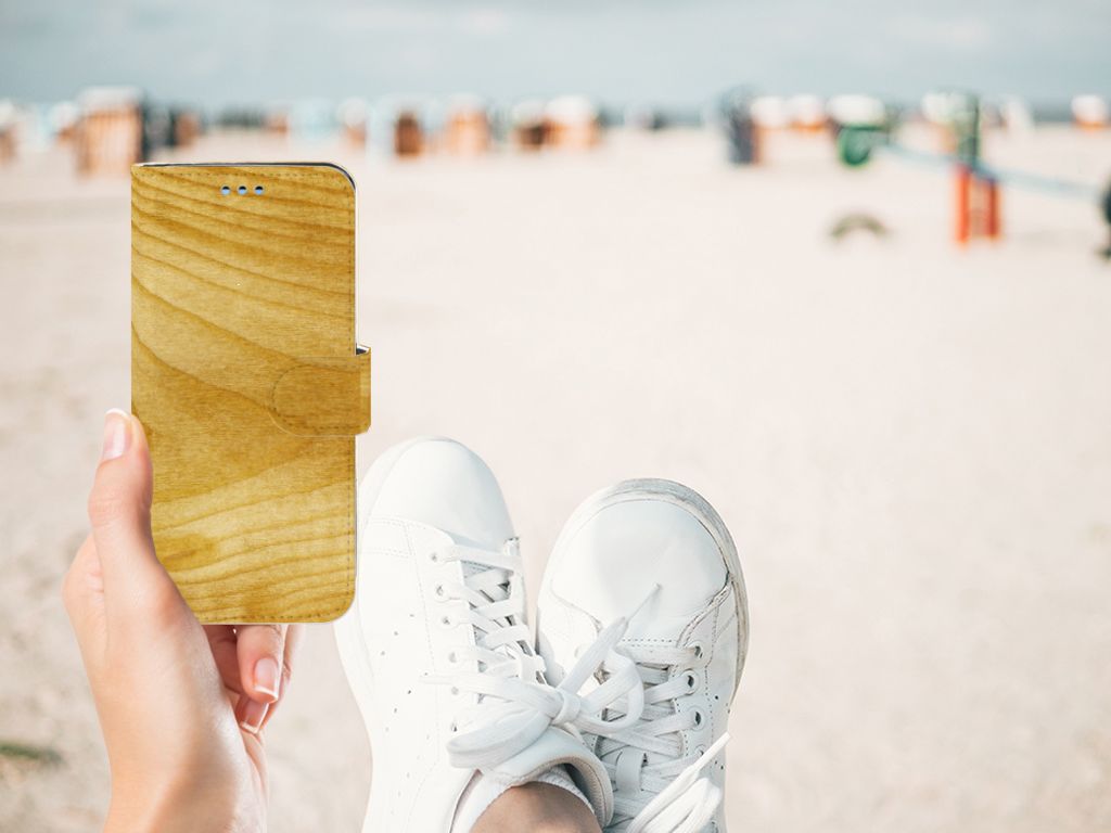 Samsung Galaxy S9 Book Style Case Licht Hout