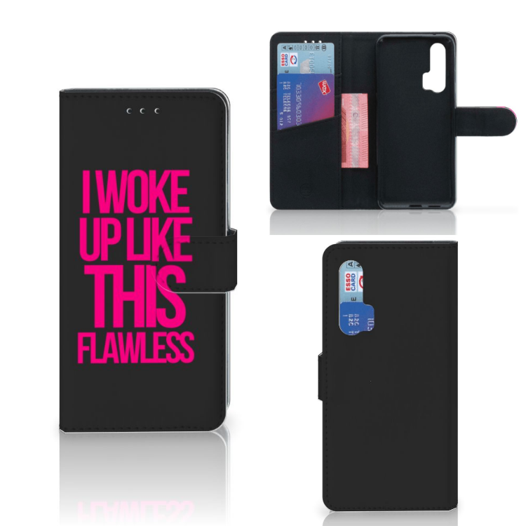 Honor 20 Pro Hoesje met naam Woke Up - Origineel Cadeau Zelf Maken