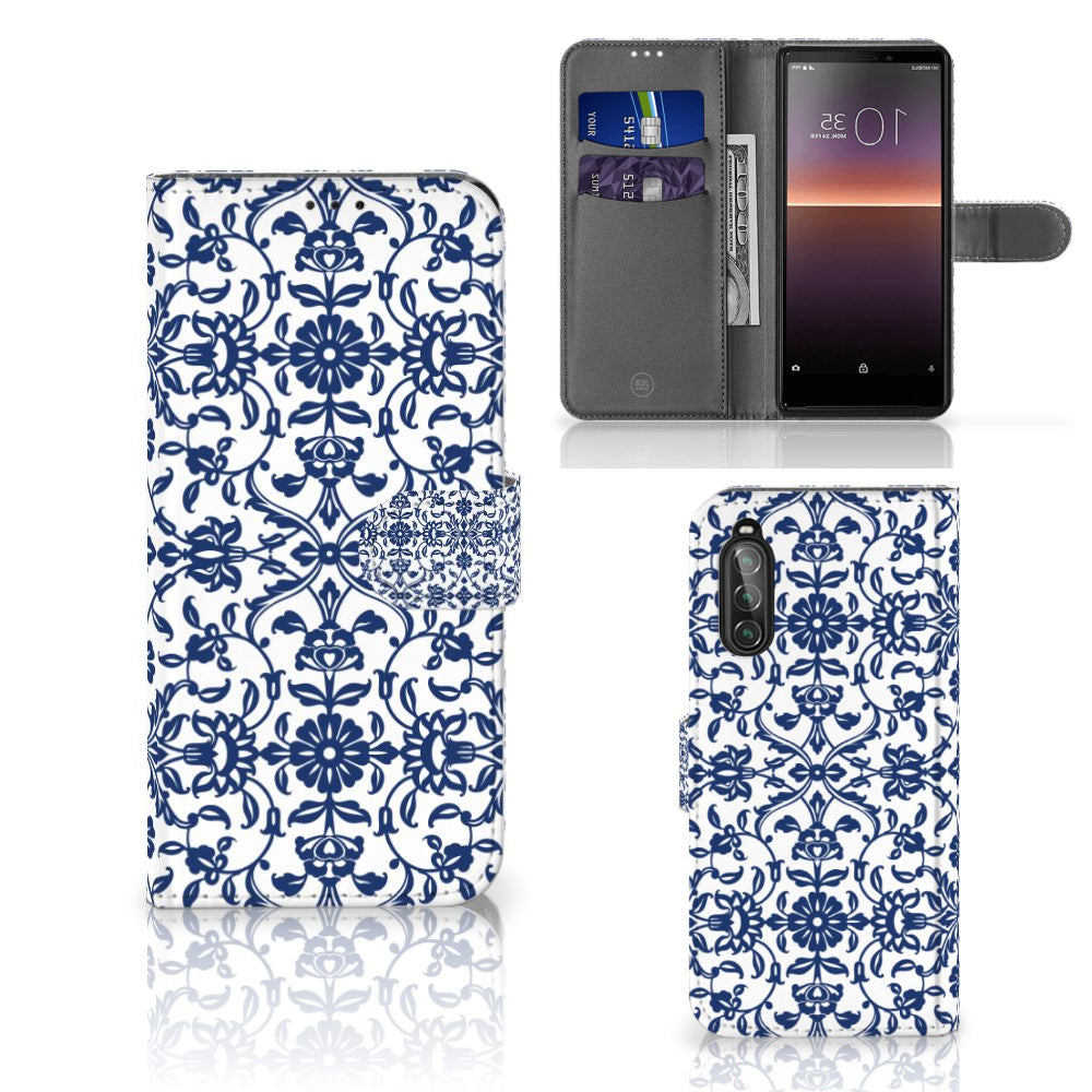 Sony Xperia 10 II Hoesje Flower Blue