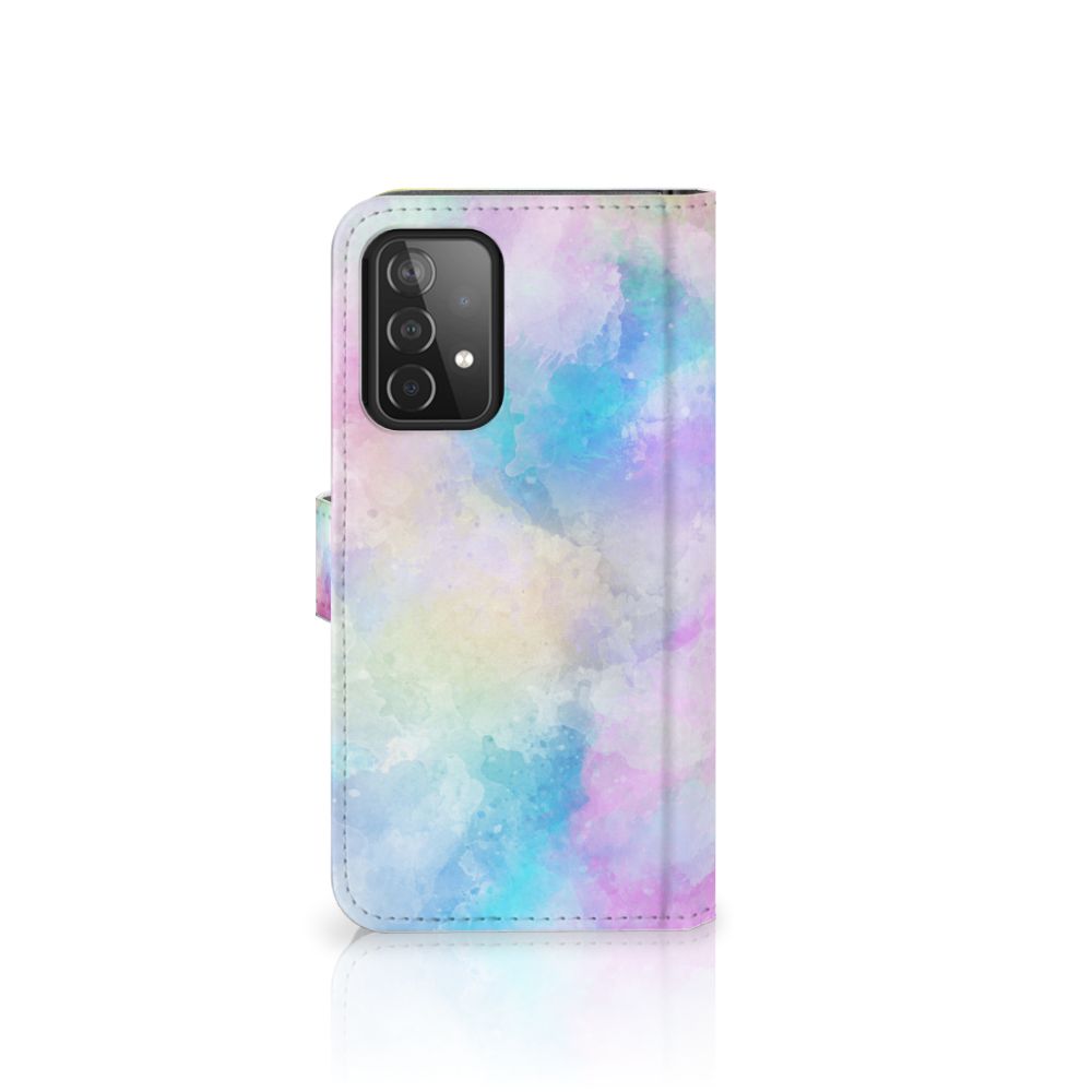 Hoesje Samsung Galaxy A52 Watercolor Light met pastelkleuren en pasjeshouder.