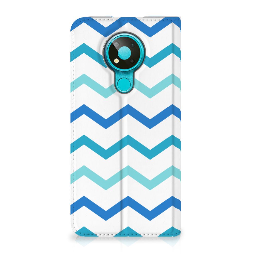 Nokia 3.4 Hoesje met Magneet Zigzag Blauw - B2C Telecom