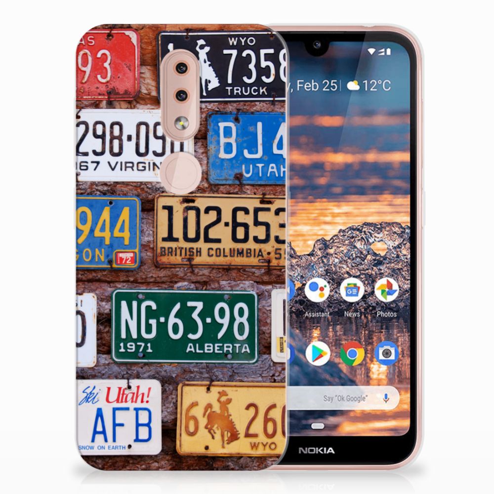 Nokia 4.2 Siliconen Hoesje met foto Kentekenplaten