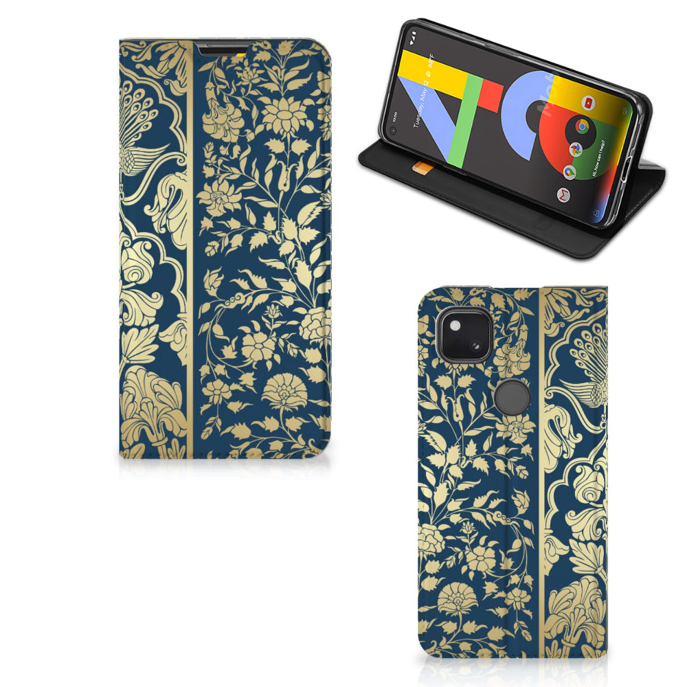 Google Pixel 4a Smart Cover Beige Flowers