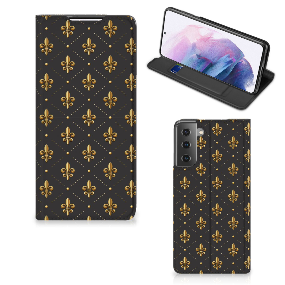 Samsung Galaxy S21 Plus Hoesje met Magneet Franse Lelie - B2C Telecom