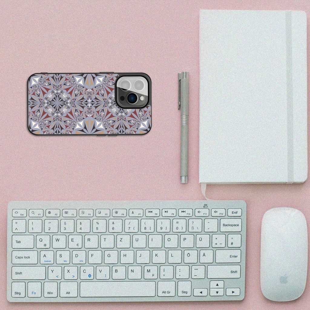 iPhone 13 Pro Marmeren Print Telefoonhoesje Flower Tiles B2C Telecom