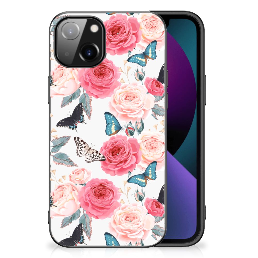Apple iPhone 13 Bloemen Hoesje Butterfly Roses B2C Telecom