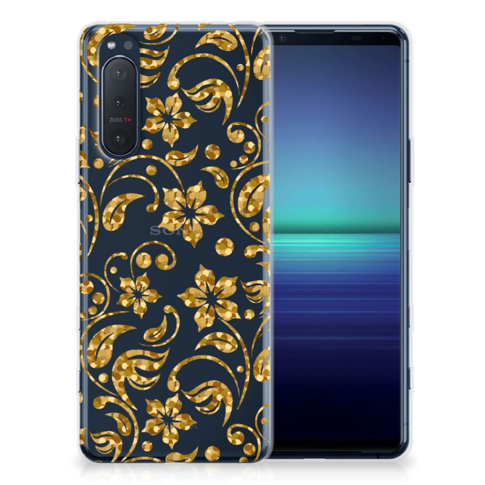 Sony Xperia 5II TPU Case Gouden Bloemen B2C Telecom