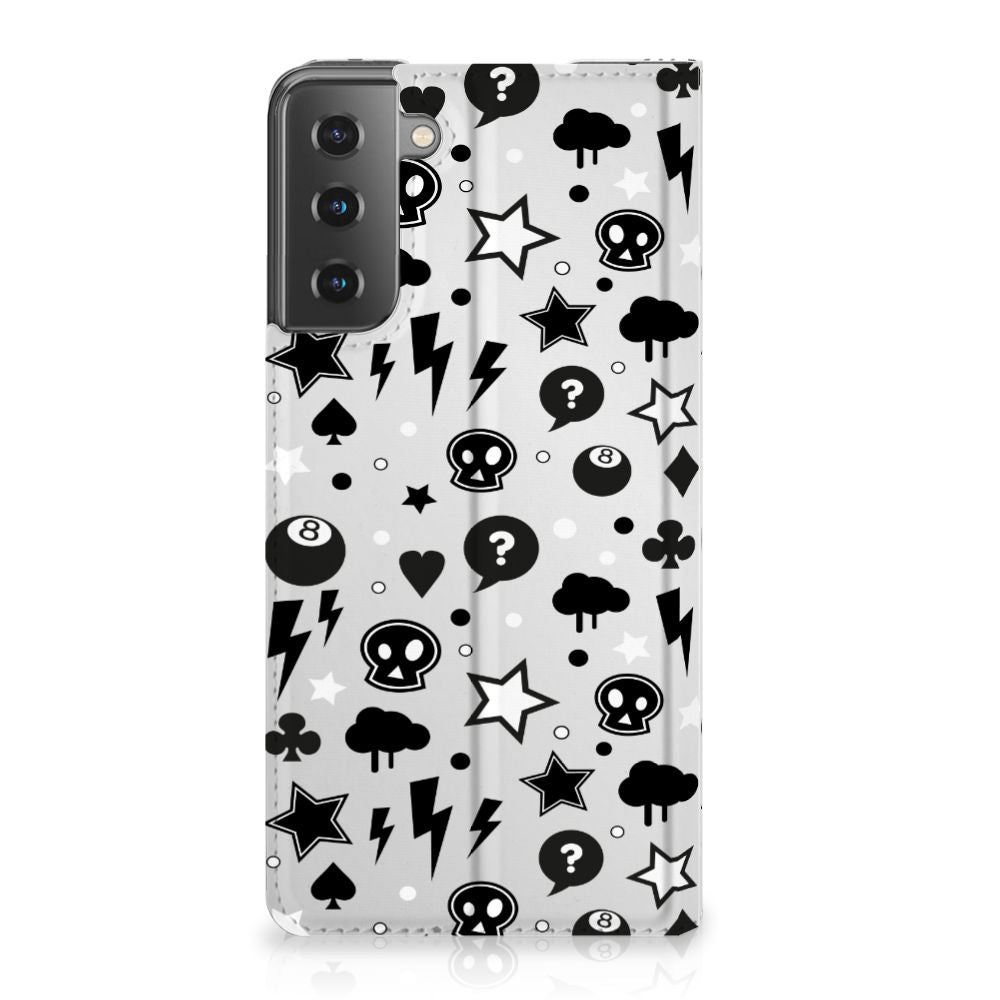 Mobiel BookCase Samsung Galaxy S21 Plus Silver Punk - B2C Telecom