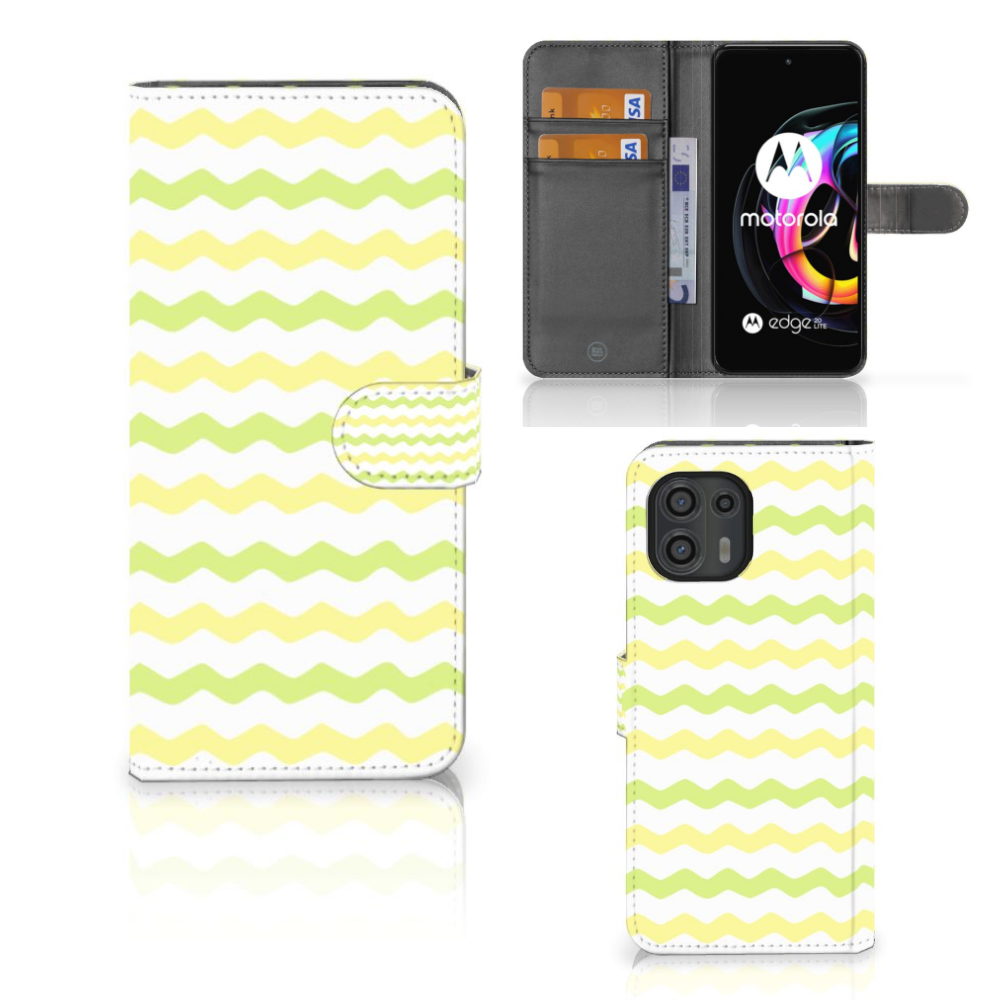 Motorola Edge 20 Lite Telefoon Hoesje Waves Yellow