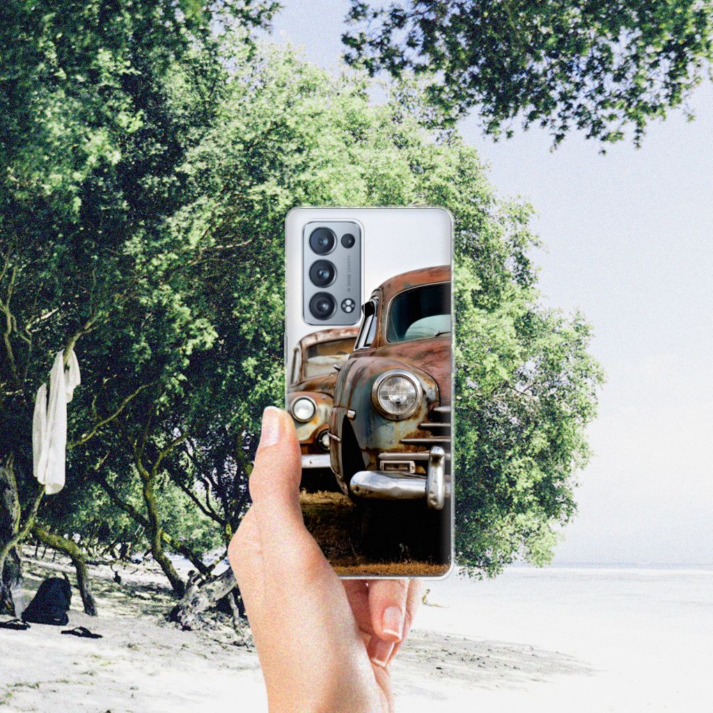 OPPO Reno 6 Pro Plus 5G Siliconen Hoesje met foto Vintage Auto B2C Telecom